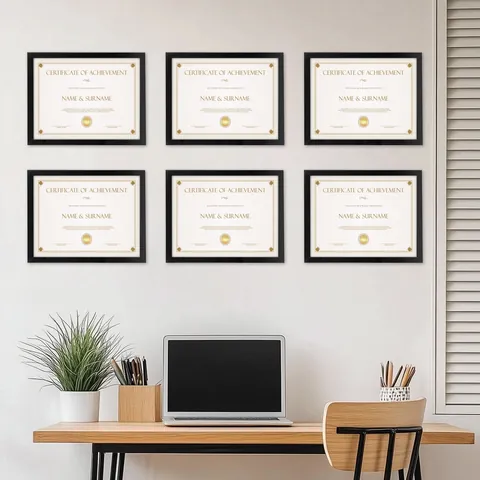 Cornice per Certificato Nera Minimalista Moderna Formato A4 8,5x11 Pollici Cornice per Documenti Decorazione Ufficio Casa