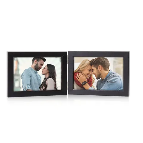 Retro Folding Double Picture Frame Hinge Photo Frame For Tabletop Display Home Office Desk Decor Memory Keepsake Gifts