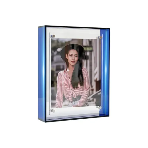 Cadre Photo en Acrylique Coloré Transparent Rectangulaire Pour Présentoir de Table et Montage Mural Style Ins Moderne Décor DIY