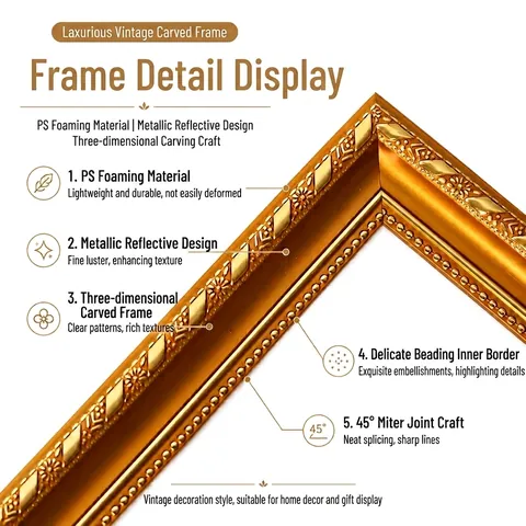 European Retro Embossed Photo Frame Decorative Polystyrene Foam Picture Frame For Tabletop And Wall Hanging Home Wedding Decor