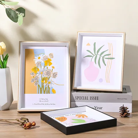Nordic Minimalist MDF Wooden Photo Frame Modern Rectangular Picture Frame For Desktop Stand And Wall Hanging Home Office Art Decor
