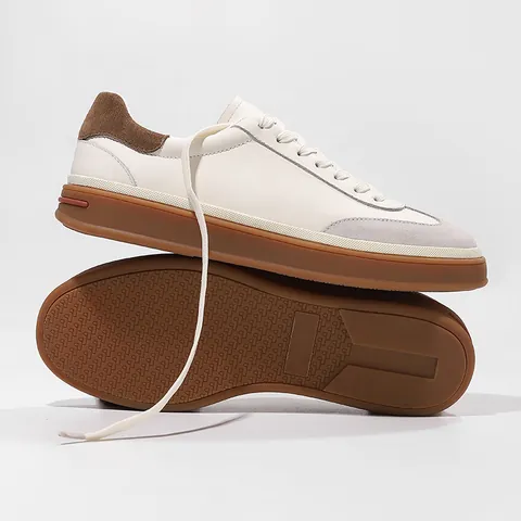 Men German Training Shoes Casual Sneakers Microfiber Leather Color Block Flat Shoes Retro Board Shoes For Daily Wear