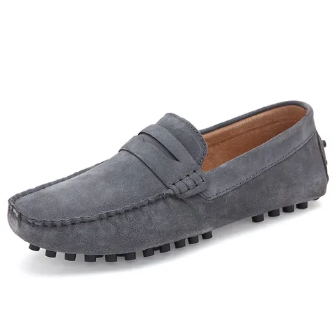 Mocassins de Conduite en Daim pour Hommes Style Britannique Classiques sans Lacets Penny Loafers Respirants Décontractés Confortables Plats