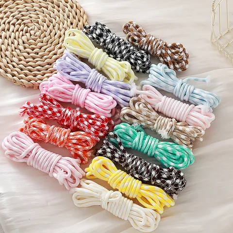 Houndstooth Braided Polyester Cord Multicolored Paracord For DIY Bag Keychain Phone Chain Handicraft Jewelry Making Rope