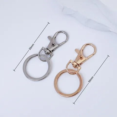 Alloy Lobster Clasp And Keychain Ring For DIY Jewelry Making Bag Accessories Lanyard Hook Fashion Simple Crafting Findings
