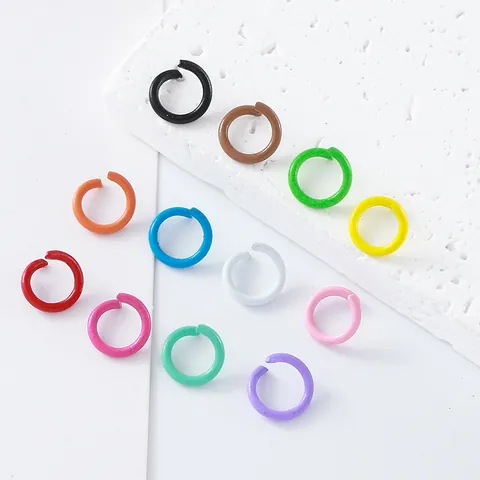Anillas Abiertas de Metal Esmaltado de Colores para Creación Joyería DIY Anillas Conexión Componentes Joyería Artesanal