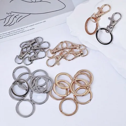 Alloy Lobster Clasp And Keychain Ring For DIY Jewelry Making Bag Accessories Lanyard Hook Fashion Simple Crafting Findings