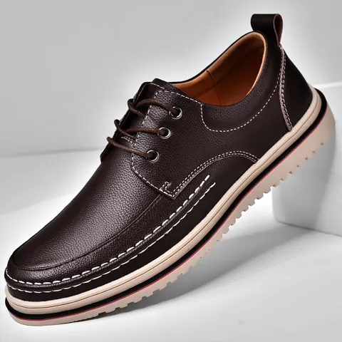 Men's Business Casual Leather Shoes Big Size Litchi Texture British Style Lace-up Derby Shoes For Office Daily Wear