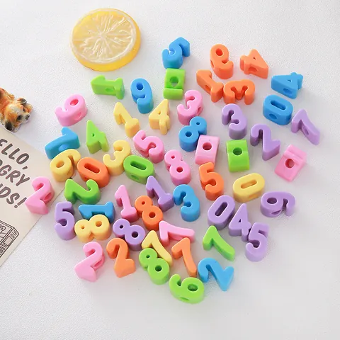 Acrylic Number Beads Large Hole Colorful Digit Loose Spacer Beads For DIY Handmade Bracelet Necklace Keychain Jewelry Making Accessories