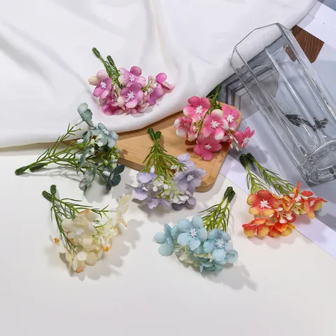 Ramo di Fiori in Tessuto di Seta Artificiale per Creazione Gioielli Fai da Te Accessori per Capelli Fatti a Mano Ciondolo Fiore Simulazione Multicolore per Decorazione