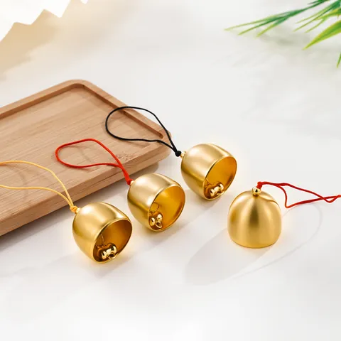 Minimalist Matte Brass Bell Pendant Smooth Copper Bell For DIY Jewelry Accessories Car Hanging Wind Chime Decoration Craft Charm