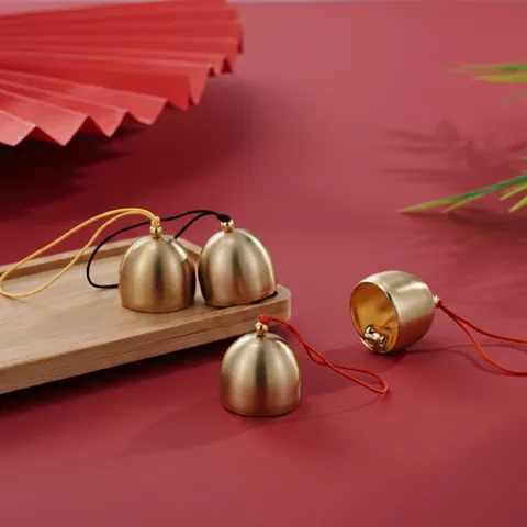 Minimalist Matte Brass Bell Pendant Smooth Copper Bell For DIY Jewelry Accessories Car Hanging Wind Chime Decoration Craft Charm