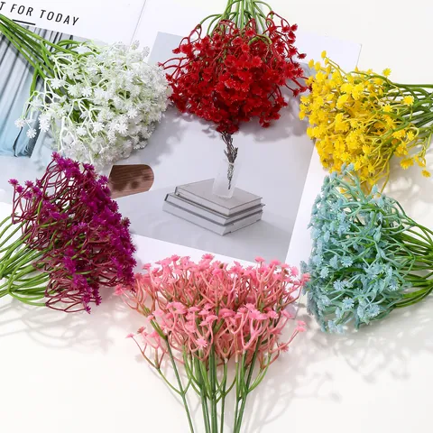 Fiori di Gipsofila Artificiali in Plastica per Decorazione Domestica Matrimonio Composizione Floreale Bouquet Fai-da-te Stile Nordico Ins Fiori Finti