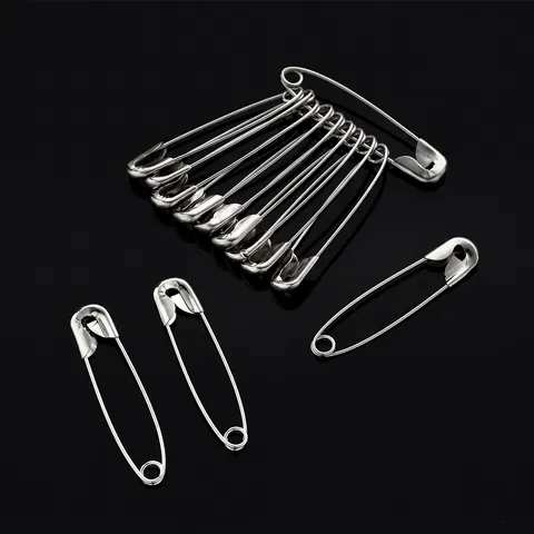 Traditionelle Eisen Sicherheitsnadeln Silber Rostfrei Metall Verschlüsse Für Kleidung Tag Fest DIY Handwerk Mehrere Größen