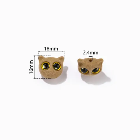 Niedliche Beflockte Großaugenkatze Perlen Cartoon Acryl Lose Perlen DIY Schmuckzubehör Für Handgefertigte Armbänder Halsketten