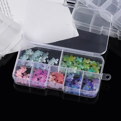 Boîte de Rangement pour Bijoux en PP Transparent Rectangle Boîte en Plastique Portable pour Boucles d'Oreilles Perles Accessoires DIY Matériaux Organisateur