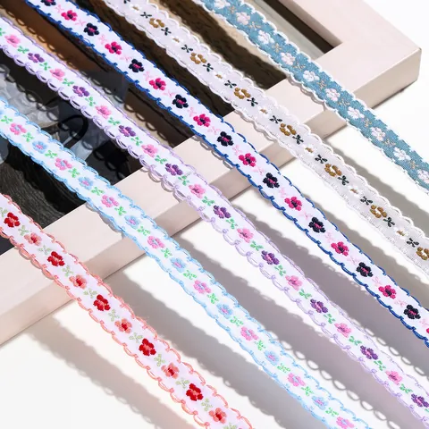 Floral Stickerei Band Wellenkante Spitze Trimmen Ethno Wald Stil Band Für DIY Haarschmuck Bekleidung Dekor Spitze