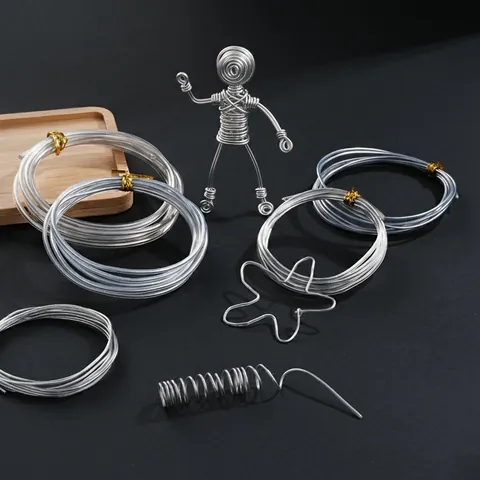 Silver Plastic Coated Aluminum Wire For Bonsai Modeling DIY Craft Jewelry Making Accessories 10m Flexible Metal Shaping Wire