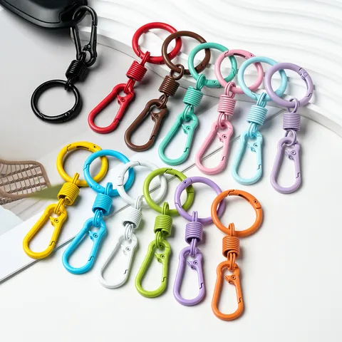 Portachiavi in Lega di Zinco Macaron Verniciato Mini Moschettone a Molla Gancio Ciondolo Borsa Accessori Regalo