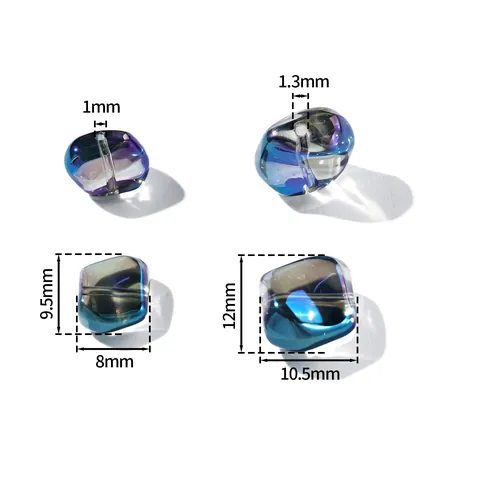 Perline in Vetro Cristallo Irregolari Sfaccettate Colore Fantasma Perline Sfuse Quadrate Accessori Gioielli Fai Da Te per Bracciale