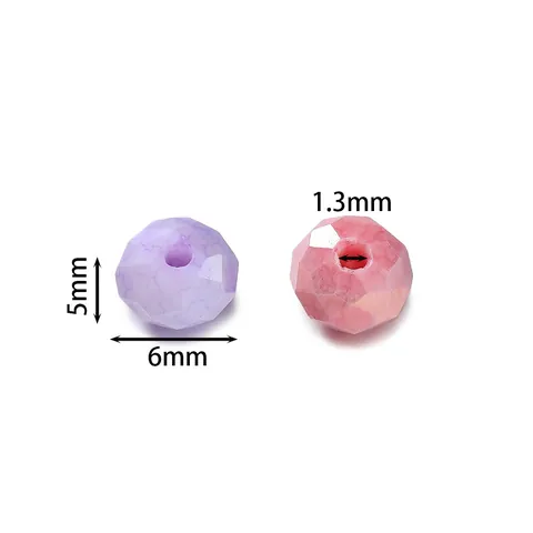 Cuentas de Vidrio Facetadas Teñidas al Agua Colores Macarrón Caramelo Rondelle Cuentas Espaciadoras Sueltas para Joyería DIY Pulsera Collar