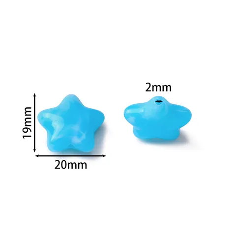 Candy Color Acrylic Star Beads DIY Jewelry Accessories Straight Hole Pentagram Beads For Hair Tie Rubber Band Crafting