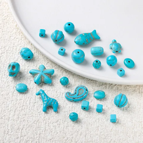 Synthetic Turquoise Loose Beads Faceted Round Heishi Disc Spacer Strand For DIY Jewelry Making Bracelet Necklace Accessories