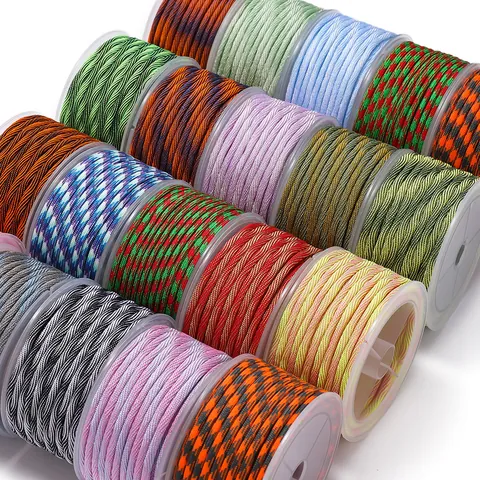 Handgemaakt Katoenen Koord Niet-elastisch Gevlochten Touw Voor DIY Sieraden Maken Armband Kwast Materiaal Kleurrijk Paracord