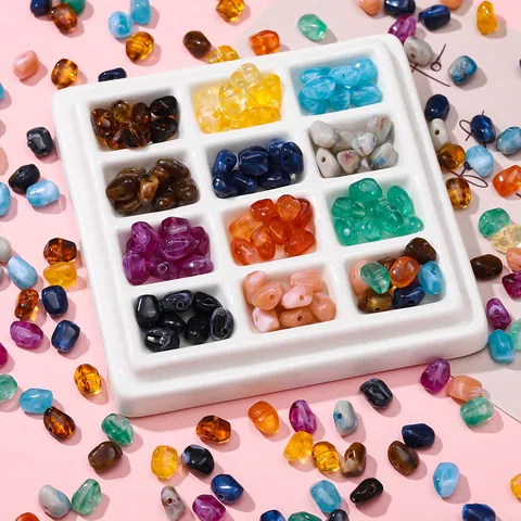 Perles en Acrylique Irrégulières Imitation Pierre Charmes pour la Fabrication de Bijoux DIY Bracelets Accessoires de Téléphone