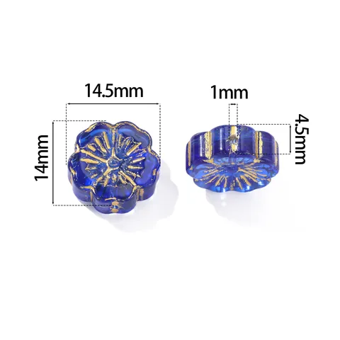 Vintage Gilded Flower Lampwork Glass Beads Floral Loose Spacer Beads For DIY Jewelry Making Bracelet Necklace Accessories