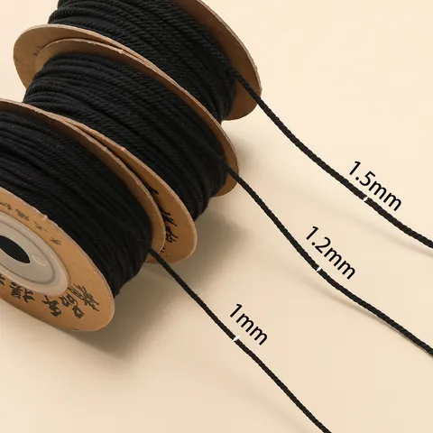 Cordon en Coton de 1 mm Fil Tressé DIY pour la Fabrication de Colliers et Bracelets Matériaux en Corde de Coton Faits à la Main pour l'Artisanat Bijoux Multicolore
