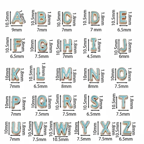 10mm Κράμα Χρώμα Σμάλτο A-Z Γράμμα Χάντρες για DIY Κοσμήματα Κατασκευή Διαχωριστικές Χάντρες Χειροποίητο Βραχιόλι Κολιέ Μενταγιόν