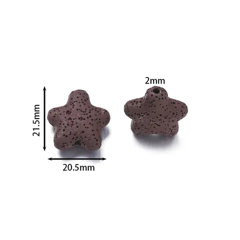 Star Shaped Volcanic Stone Beads Natural Lava Rock Loose Beads For DIY Bracelet Necklace Jewelry Making Accessories Star Beads