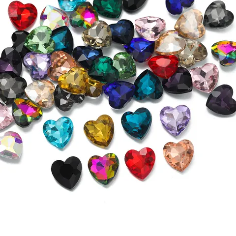 Hartvormige Puntige Rug Glas Strass Kristal Perzik Hart Stenen Voor DIY Crafting Nail Art Decoratie Kleding Accessoires