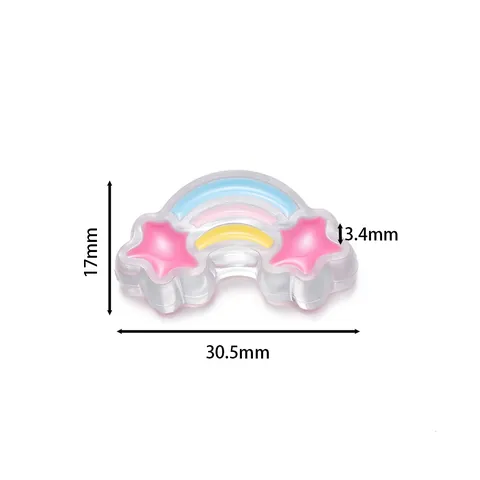 Acrylic Rainbow Star Beads Oil Drop Colorful Macaron DIY Beads For Necklace Bracelet Phone Case Chain Jewelry Making Material