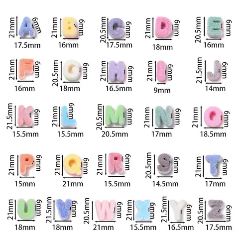Flocked Acrylic Alphabet Letter Beads Large Hole Macaron Multicolor Plush Beads For DIY Bracelet Jewelry Making Handicraft