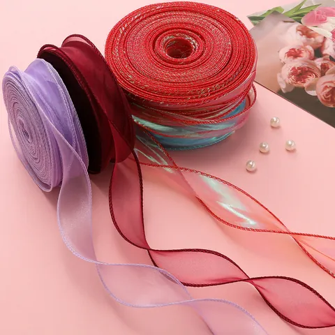 Irisierendes Fischschwanz Garnband Wellenkante Organza Band Für DIY Schleifen Geschenkverpackung Hochzeit Party Dekoration Handwerk Zubehör