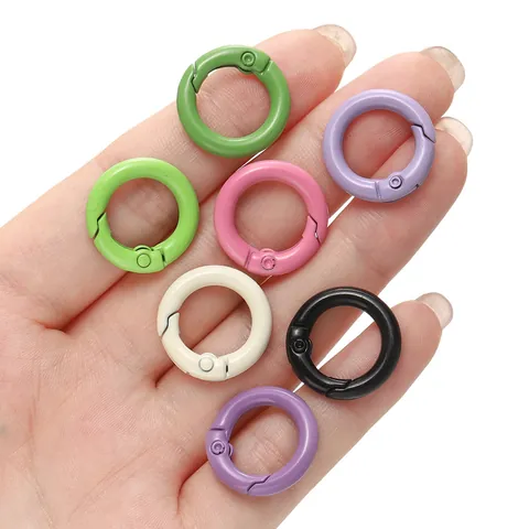 Bunte Zinklegierung Feder O-Ring Schnapphaken Offener Kreis Schnalle Für Taschengurt Telefonkette DIY Schmuckherstellung Zubehör