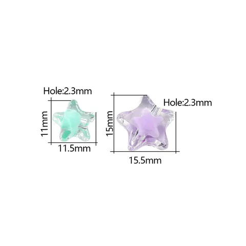 Cuentas de Acrílico Transparentes en Forma de Estrella Color de Caramelo Estrella de Cinco Puntas Cuentas Sueltas para Hacer Pulseras y Collares DIY Accesorios Hechos a Mano