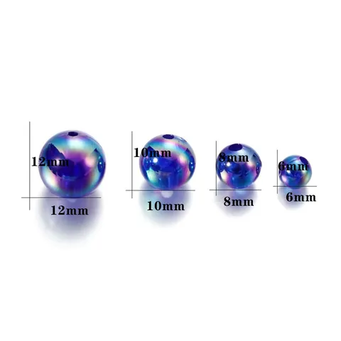 Perline Rotonde Sciolte AB in Plastica Iridescente Carine Colori Caramella Macaron Perline in Acrilico per Gioielli Fai-da-te Catenelle per Telefono Artigianato