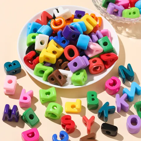 Colorful Acrylic Large Hole Alphabet Beads Number Beads For DIY Bracelet Necklace Making Crafting Jewelry Accessories