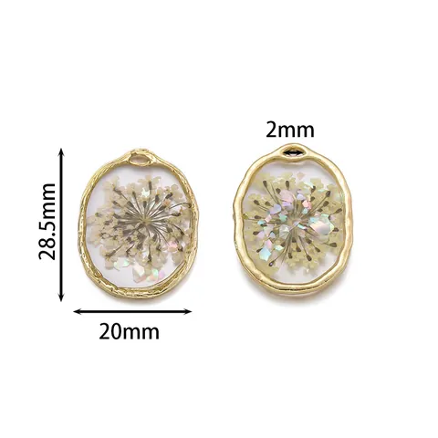 Ciondoli in Lega di Resina Trasparente con Fiori Secchi Accessori per la Creazione di Gioielli Fai da Te Fatti a Mano Collana Orecchini Ingrosso