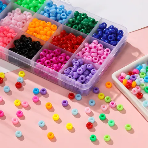 4x7mm Acrylic Pony Beads Multicolor Large Hole Spacer Beads For DIY Jewelry Making Bracelet Phone Chain Children Craft