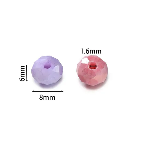 Cuentas Rondelle de Vidrio Facetado Teñidas con Agua Colores Macaron Material para Joyería DIY para Pulseras Collares