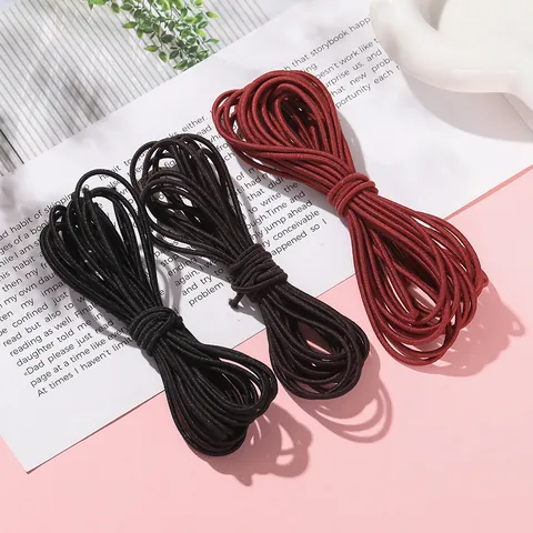 Cordón Elástico Negro Cuerda de Goma de Nailon de Alta Elasticidad Para Hacer Accesorios Para el Cabello DIY Material de Diadema