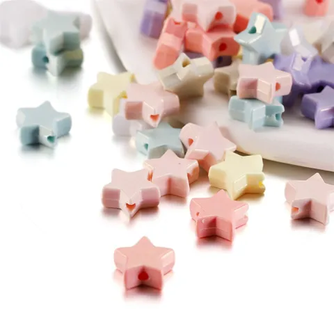 Acrylic Star Beads Macaron Color Big Hole Starry Beads For DIY Jewelry Making Accessories Handmade Crafting Materials