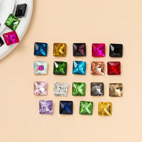 Vierkante Glas Strasssteentjes Met Puntige Achterkant Kristallen Voor DIY Kleding Schoenen Tassen Nagelkunst Decoratie Sieraden Maken Materialen