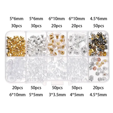 Multi-Grid Earring Backs Collection Resin Iron Rubber DIY Jewelry Findings Plum Bullet Cylindrical Ear Nuts Stoppers For Women