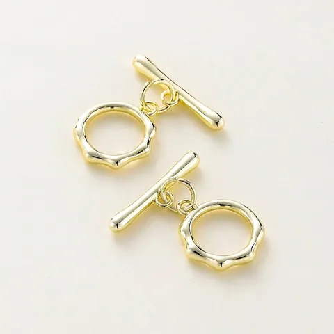Copper Plated 18K Real Gold Toggle Clasp OT Buckle Connector For DIY Necklace Bracelet Handmade Jewelry Making Accessories