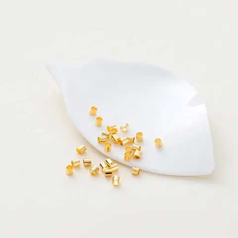 Gold Plated Copper Crimp Beads Tube For DIY Jewelry Making Positioning Pipe Bracelet Necklace Findings Materials